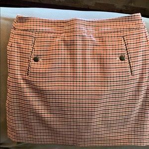 Loft dress skirt orange brown cream lined